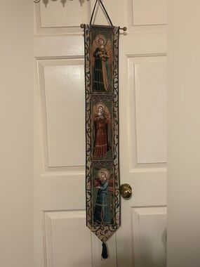 Angelica Concerto Decorative Bell Pull Woven Tapestry Angels Victorian USA 43”